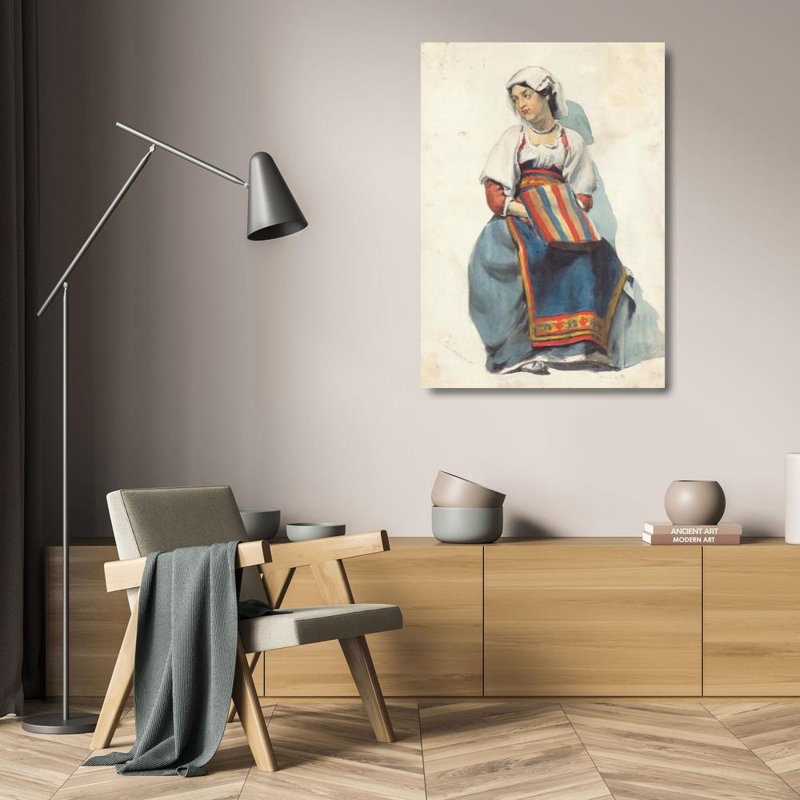 "Femme de Dalmatie II." par Vojtech Klimkovic - Art mural sur toile tendue avec châssis, H 24 po x l 17 po