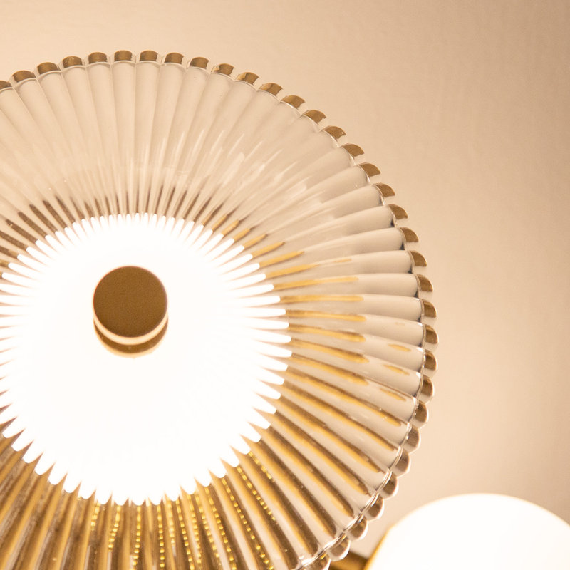 Hera Glass LED Semi Flush Mount, Brushed Gold