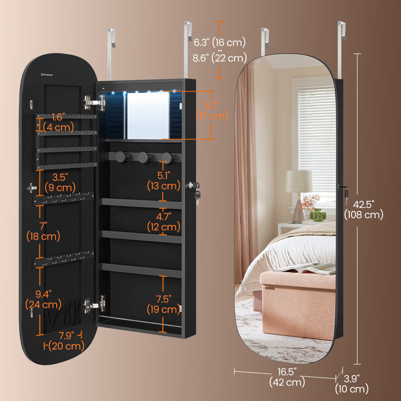 Jewelry Armoire, Black