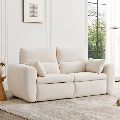 Itohan 83.5'' Upholstered Slipcovered Modular Sofa