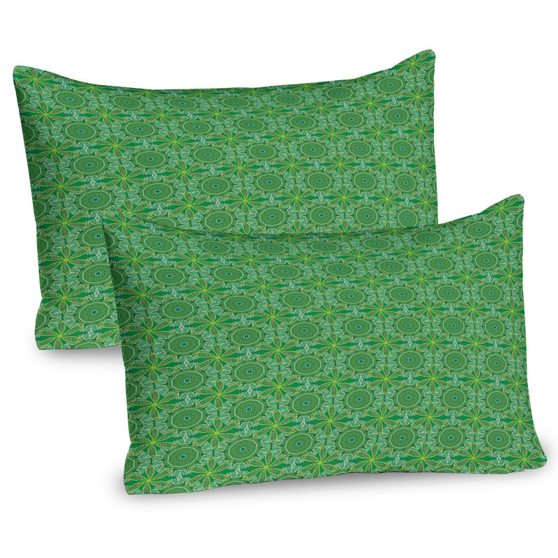 Ensemble de 2 taies décoratives Ambesonne Green Mandala