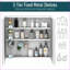 Armoires, armoire de salle de bain à miroir avec cadre double en acier 24 po x 22 po | Blanc neige | Minimaliste