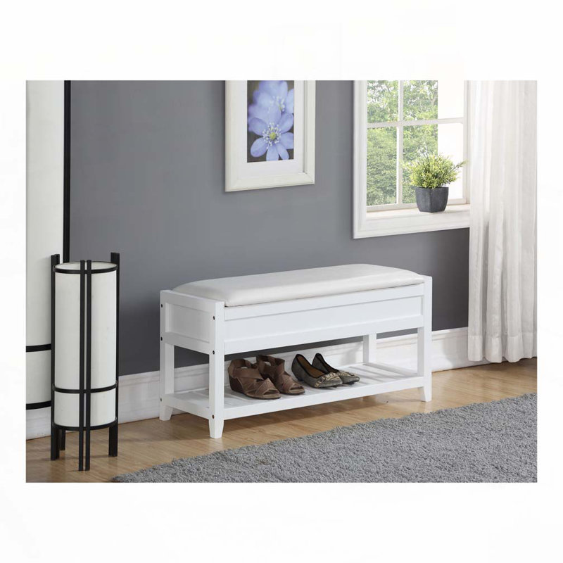 Ingleside Upholstered Storage Bench, White