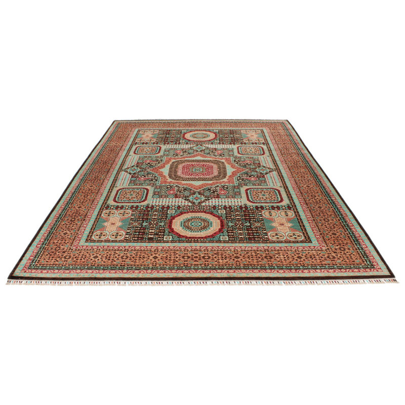 Tapis tribal rouille et multicolore 7 x 10 7 pi