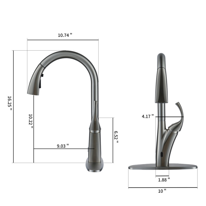 Clihome Touchless Kitchen Faucet with Soap Dispenser, Brushed Nickel