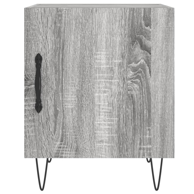 40 cm W Iron Bedside Table, Grey Sonoma