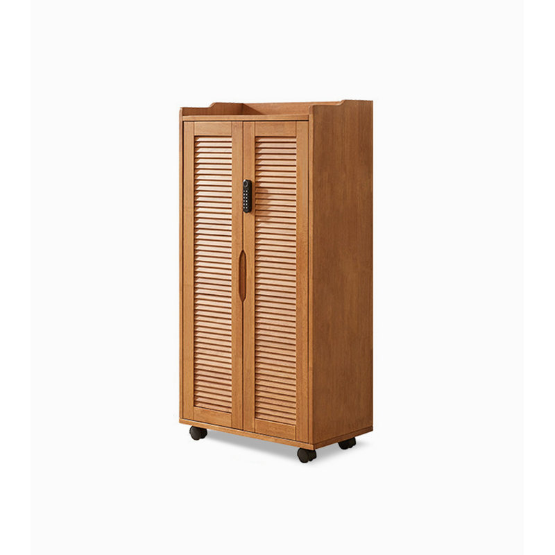 Store ventilé, verrou d'empreintes digitales, armoire à chaussures en bois massif