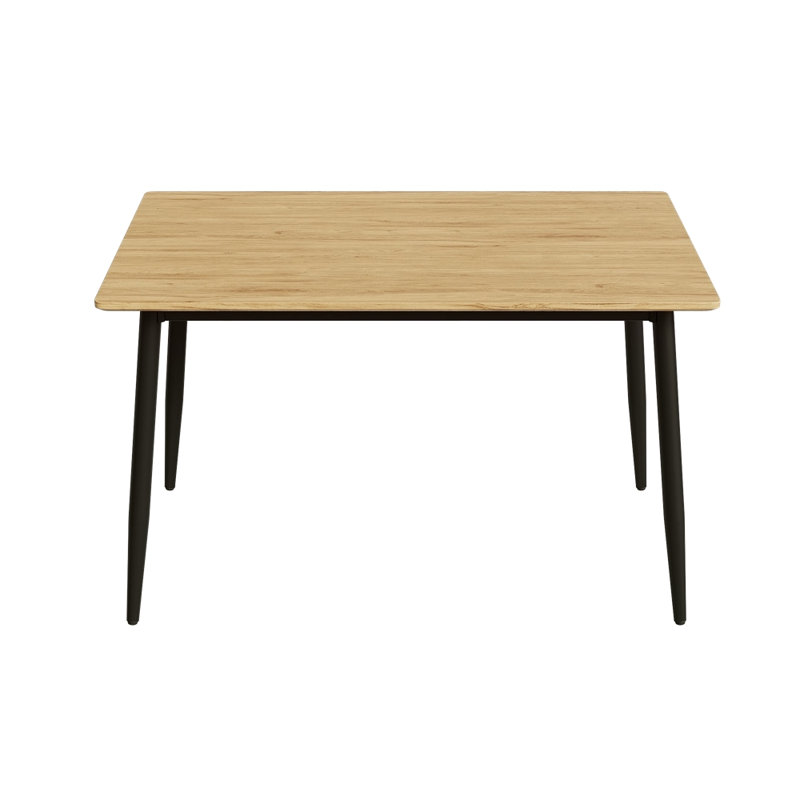 Modern Minimalist Wood Grain Tabletop Dining Table, Stylish Dining Table, Kitchen Dining Table, Sturdy And Durable, Easy To Assemble, Metal Leg Design, Suitable For 4-6 People, Suitable For Home