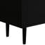 Armoire de rangement moderne pour chaussures avec cadre et bureau noir à apparence contemporaine. Noir, tablettes réglables, large espace de travail, fabrication de panneaux de particules