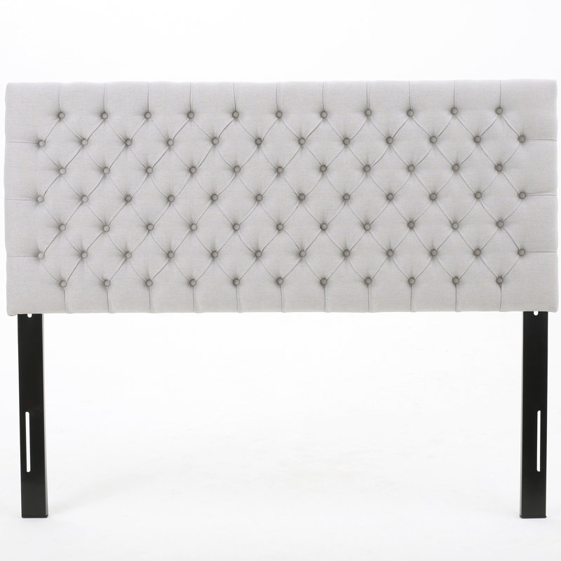 Elegant Bedroom Headboard, Queen Size, Grey Upholstery, Contemporary Look, Assembly Needed Upholstered Fabric Furniture, Included