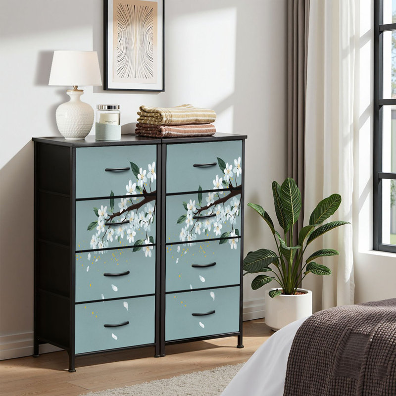 Commode pour commode de chambre à coucher pour commode fleur de cerisier bleu Commodes et commodes en tissu