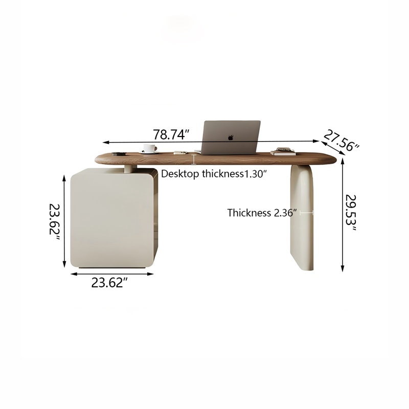 Bureau 78,74 po 78 po, H 29,53 po x l 78,74 po x P 27,56 po