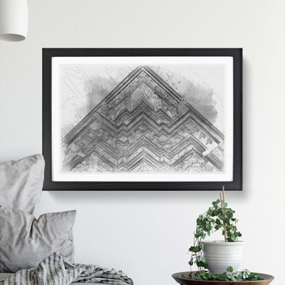 The Reichstag Building Germany in Abstract - Picture Frame Graphic Art Print