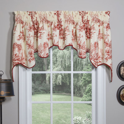 Bouvier Red Traditional Cotton Toile Empress Swag