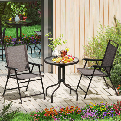 3 PCS Outdoor Bistro Dining Furniture Set w/1.57