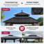 Pavillon de jardin Kingston 10 x 10 avec toit en métal, rideau et filet SUNJoy Kingston - Poteaux en aluminium à grain de bois-117095657-117095658