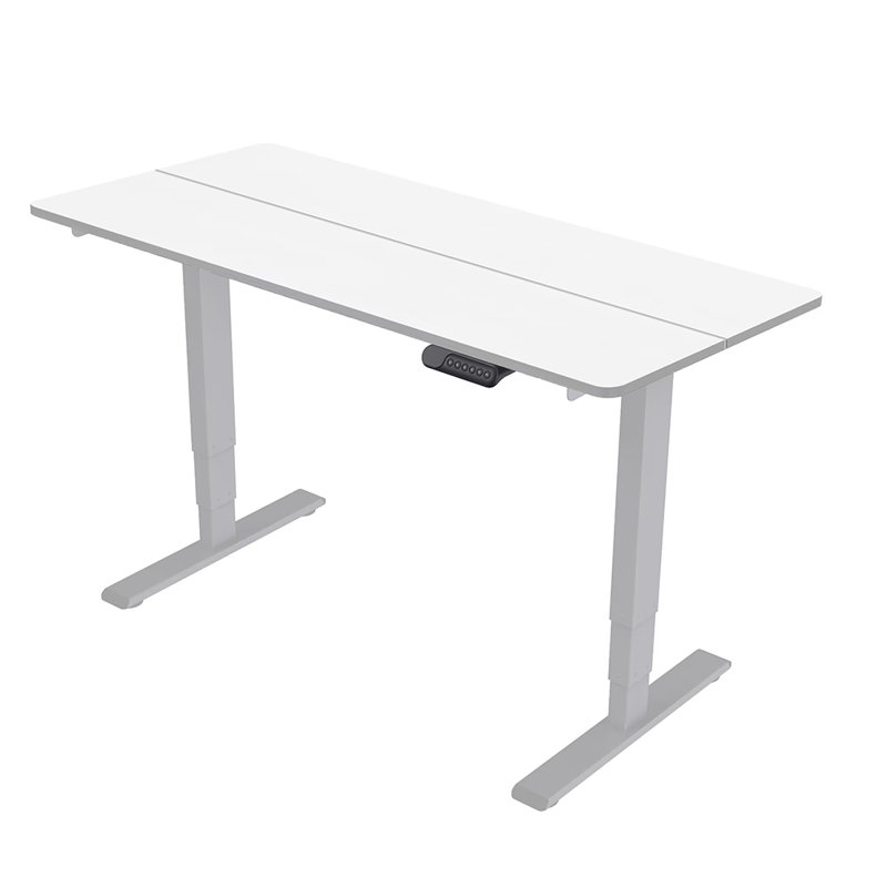 Bureau debout électrique à hauteur ajustable, H 49,21 po x l 55,12 po x P 13,78 po, Blanc / blanc
