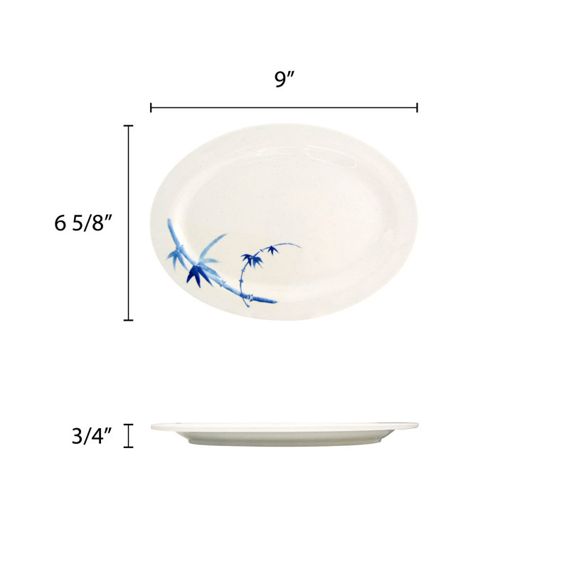 Thunder Group Inc. Bamboo Melamine Platter, 0.75" H x 9.02" W x 6.61" D