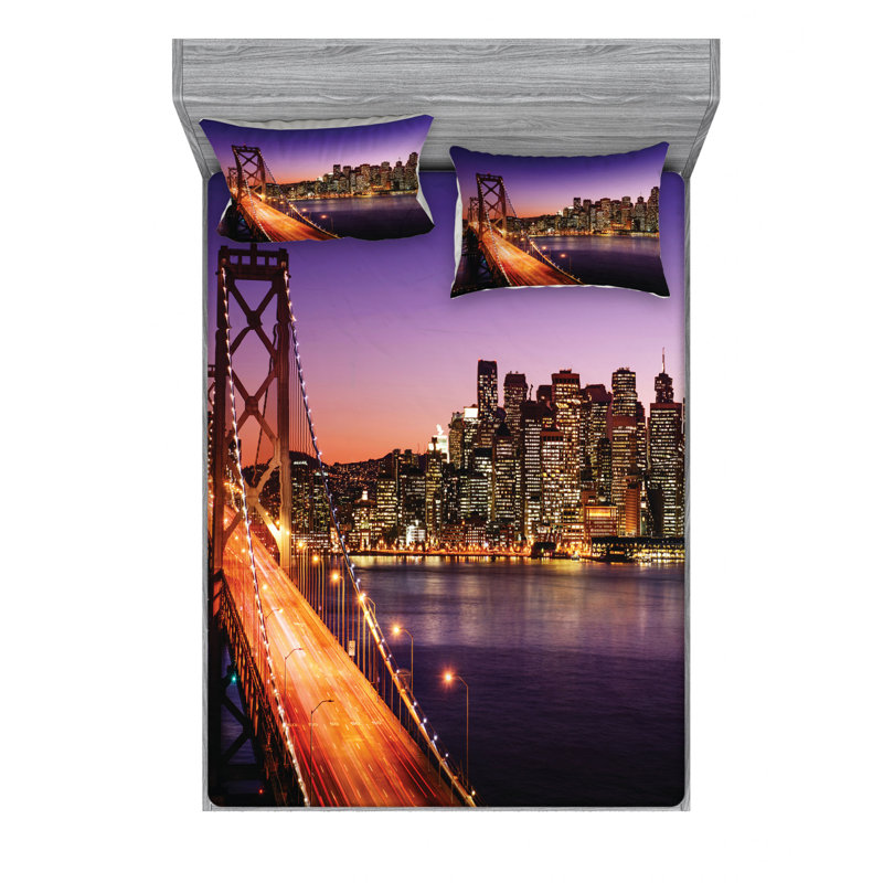 Microfiber Sheet Set, Queen Sheet Set with Fitted Sheet