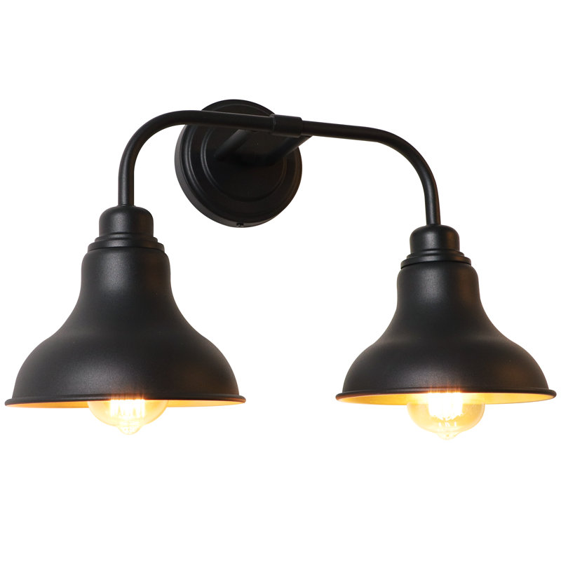 Yorklyn Matte Black Dimmable Vanity Light, 2