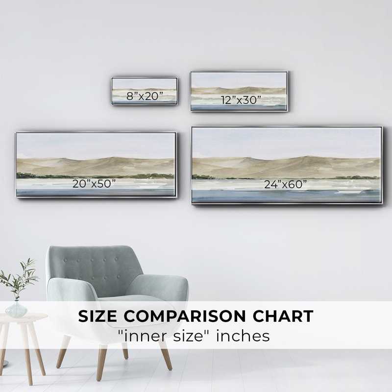 Desert Mountains I- Framed Canvas, 24" H x 60" W