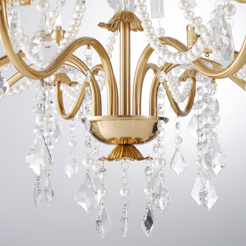 Lustre à intensité variable classique / traditionnel de 39 po à 8 lumières avec accents en cristal Hande