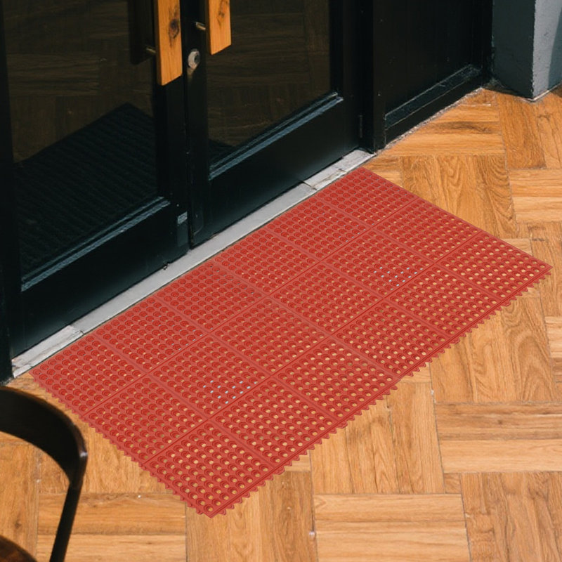 36 po x 36 po Tapis de drainage de piscine pour l'extérieur, Rouge