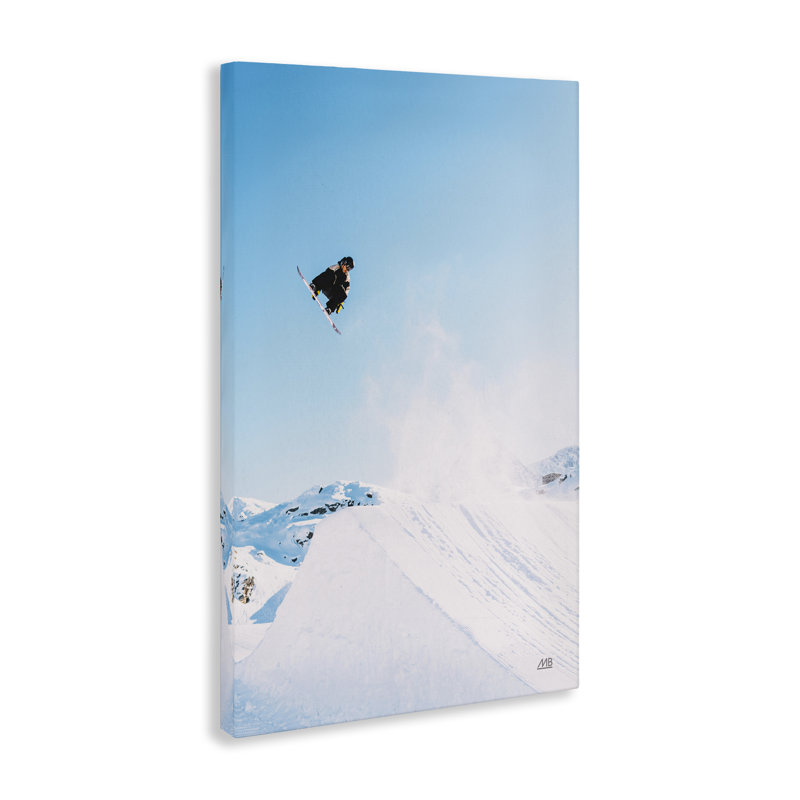  «Snow Day Snowboarder», art mural sur toile par Max Blakesberg Studios, H 24 po x l 16 po
