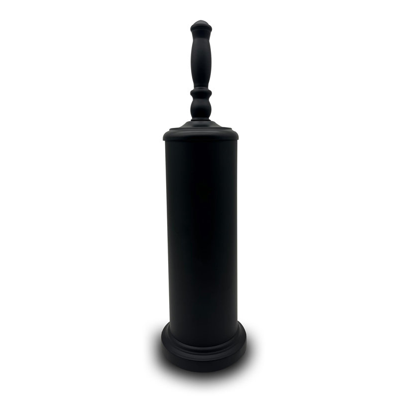 Brosse de cuvette de toilette en métal avec support couvert Indecor Home - noir mat, Noir mat