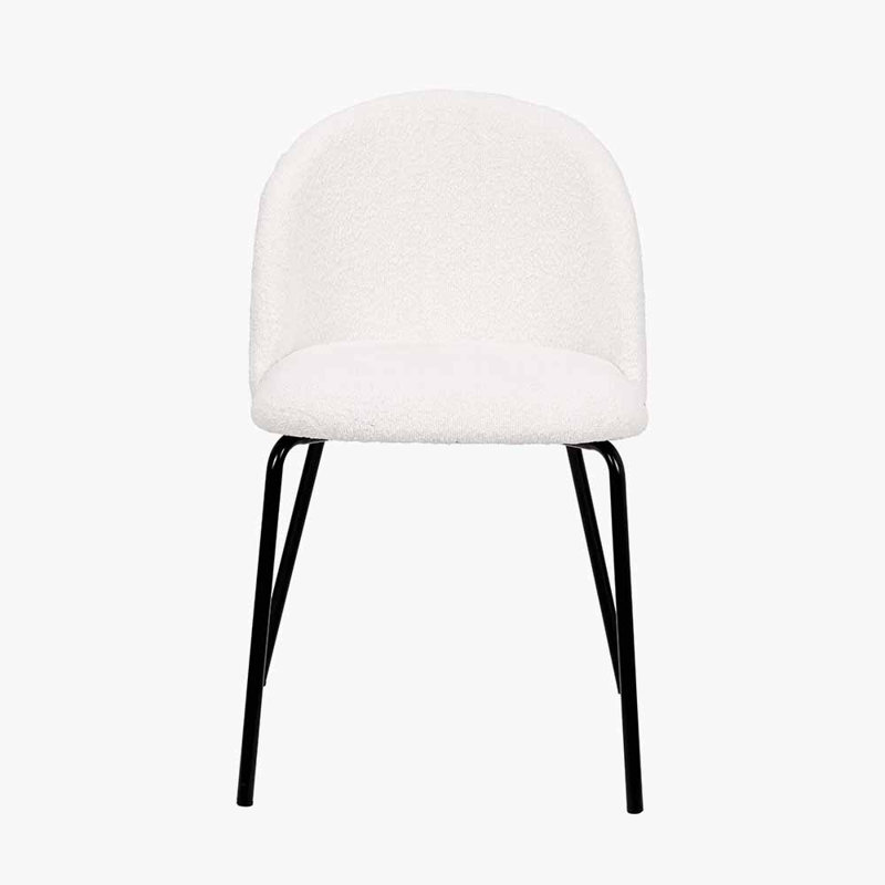 Turi 43cm H Upholstered Metal Upholstered Back Accent, White