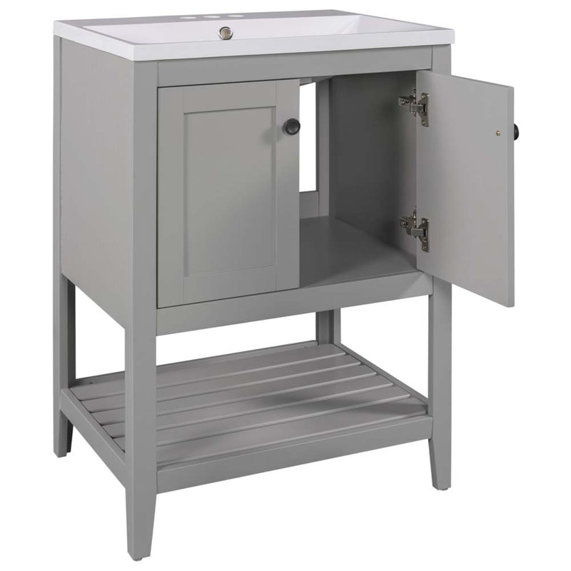 Lavabo de salle de bain 24 po, Gris