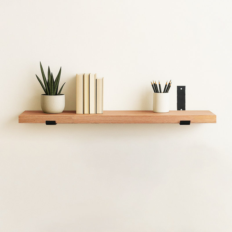 Oak Floating Shelf, 1.5" H x 60" W x 7.5" D, Oak Wood