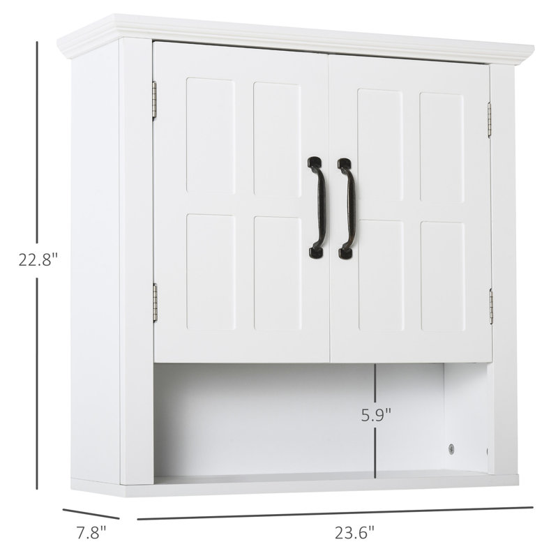 Armoire blanche à 3 salles de bain, avec tablette réglable et 2 portes - Améliorez le rangement au-dessus de la tablette de toilette, organisez facilement vos articles essentiels,