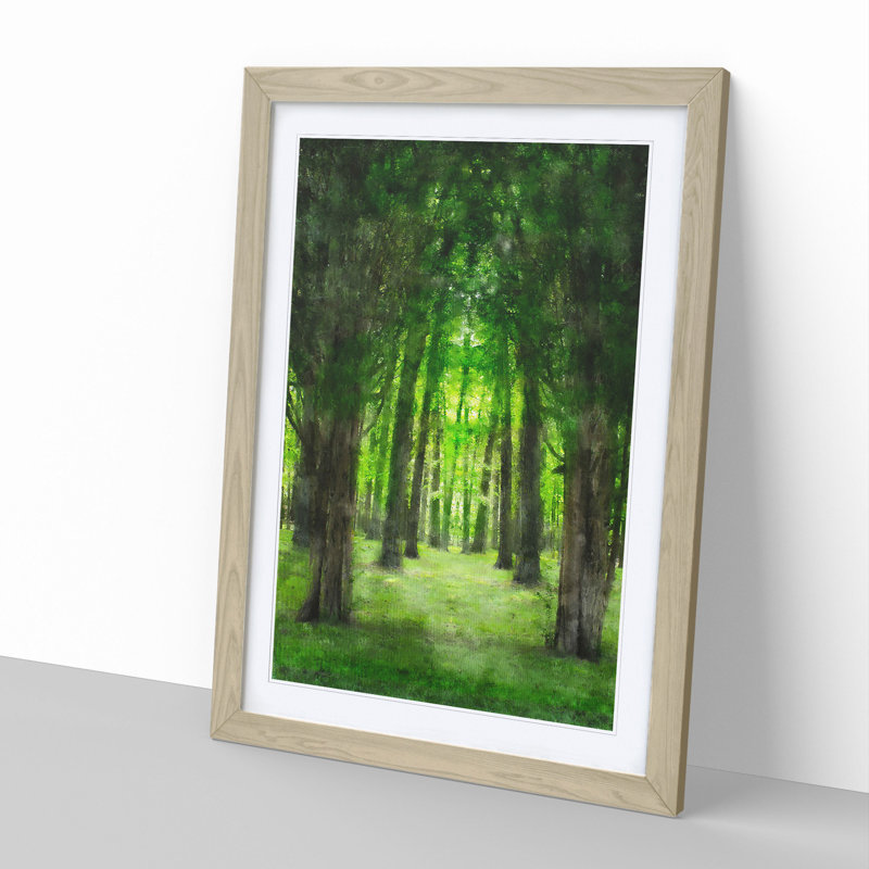 Green Forest Vol.2 - Framed Print, 65cm H x 48cm W x 2cm D, Oak Framed
