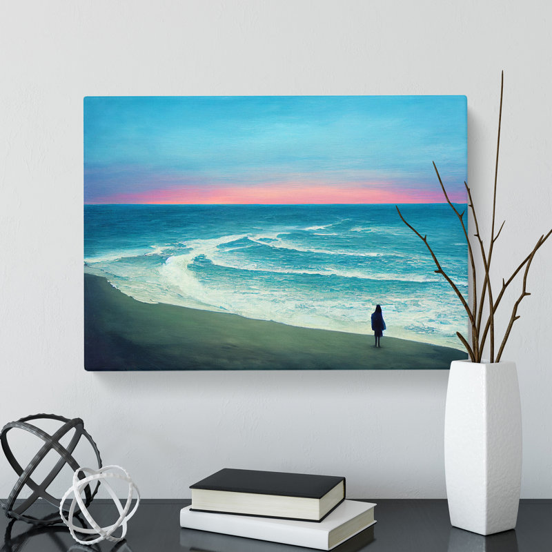 XXX-H1022-WF-6466X On The Beach - Wrapped Canvas Print, 40cm H x 60cm W x 3cm D