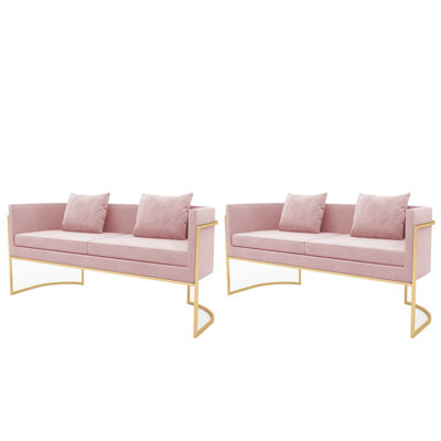 Velvet Fabric Double Sofa Bench Set Of 2 Velvet Upholstered Bench