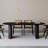 Black Oval Solid Wood Dining Table-108073091