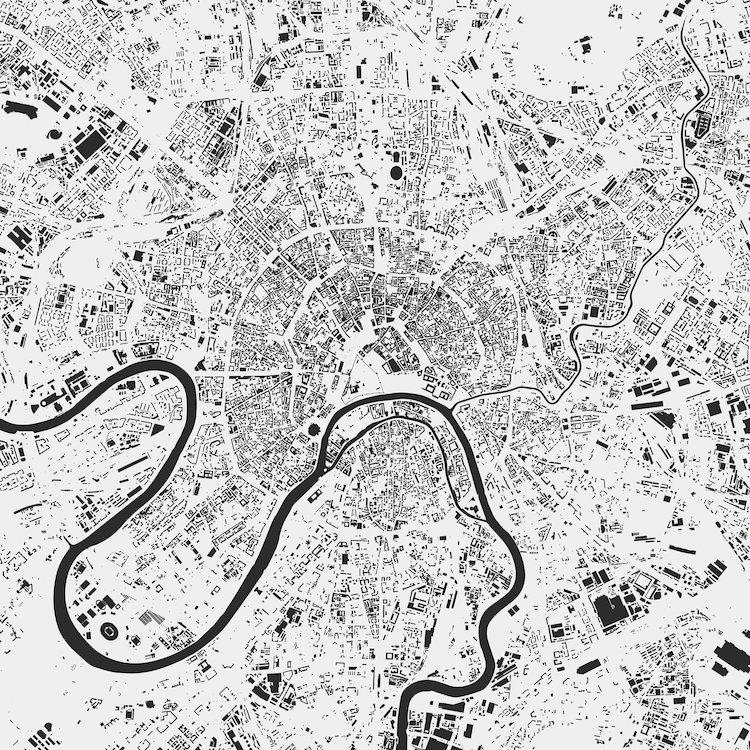 « moscow », impression sur toile tendue, H 12 po x l 12 po x P 0,75 po