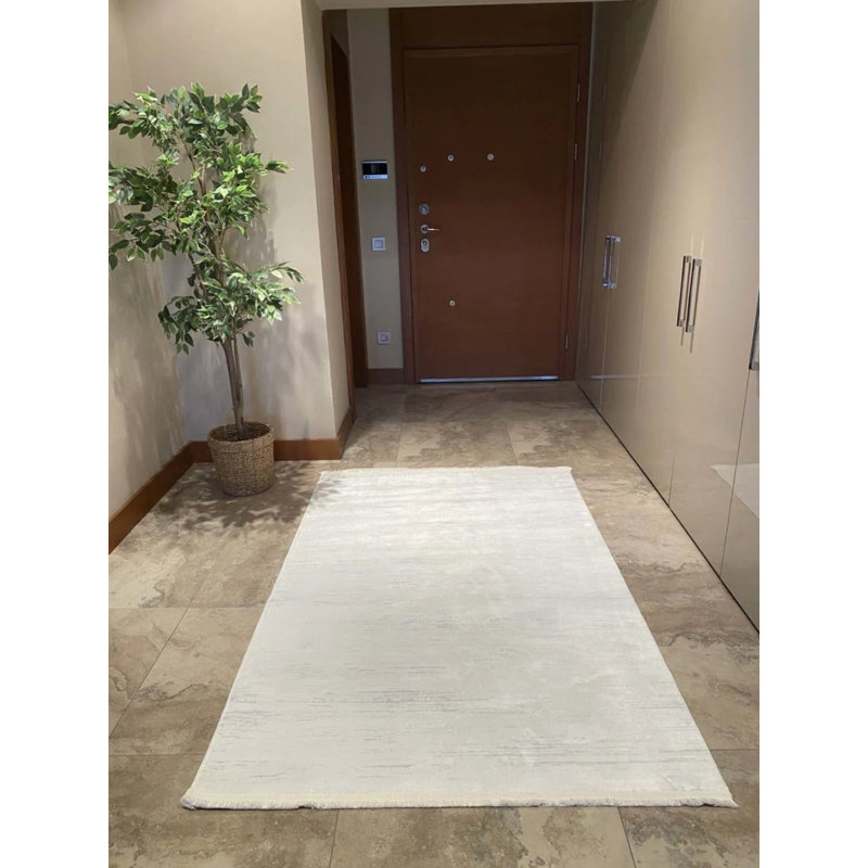 Tapis en coton Landree avec envers antidérapant, Rectangle 5 pi 11 po x 11 pi 6 po