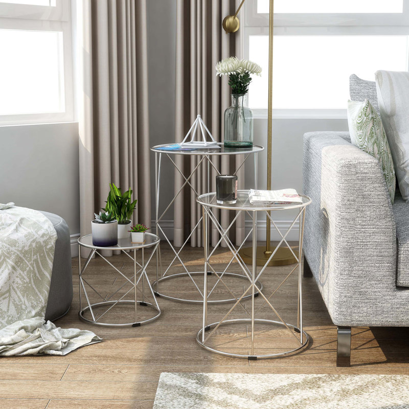Nereine Glass Top Nesting Tables