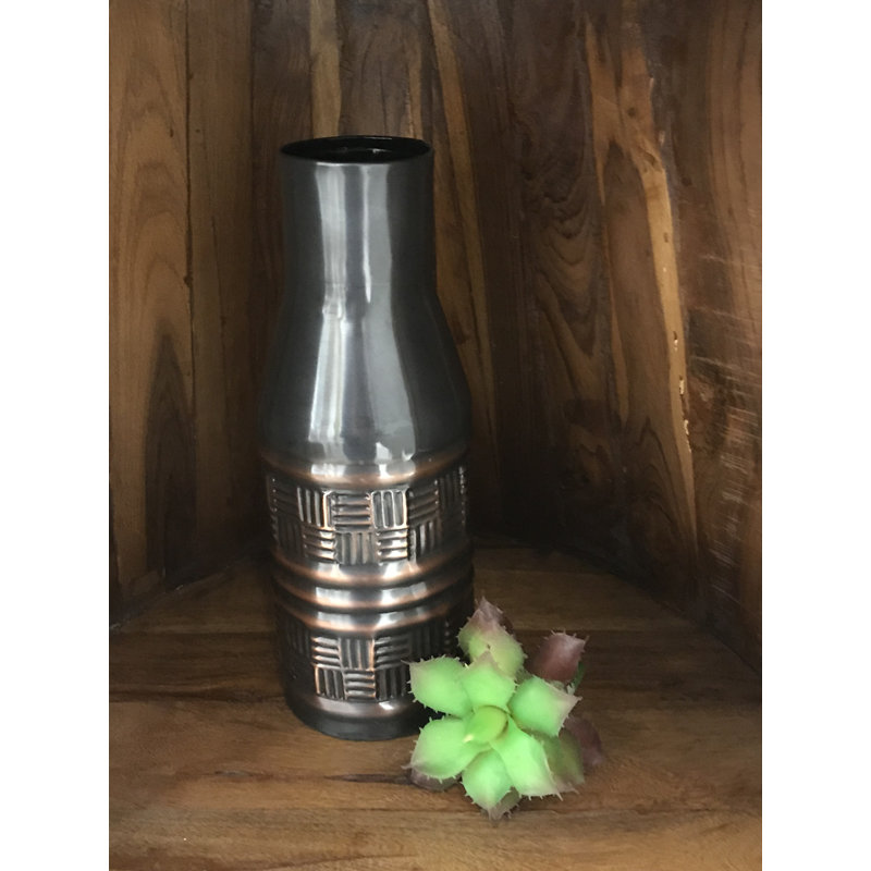 Eila Handmade Metal Table Vase, 17" H x 5.5" W x 5.5" D