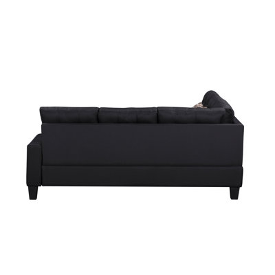6-Piece Upholstered Sectional ,Black