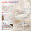 Chaise de bureau Fluffy Unicorn avec dossier moyen et accoudoirs, base pivotante blanche à 5 branches
