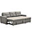 Élégant lit en forme de L gris, 3 canapés modulaires pour un petit espace de vie en forme de L,