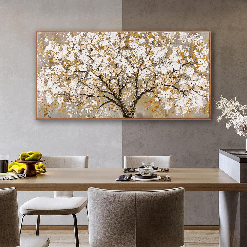 MAXAYA Wall Art Gold Nature Tree Of Life Abstract Canvas Painting ...
