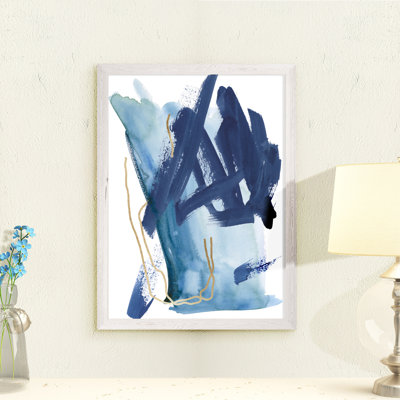 «Indigo Collide I», reproduction d'art encadrée