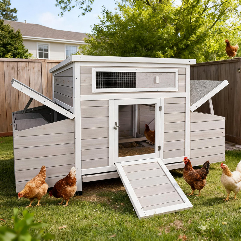 Poulailler d'extérieur en bois 58 po avec 2 nichoirs et fenêtre de ventilation