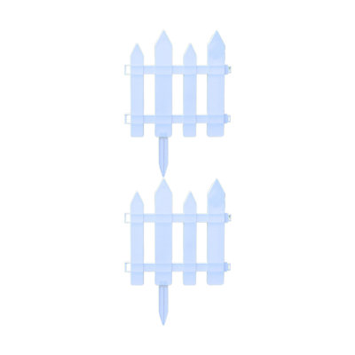 Artificial Flower 2cps White Plastic Garden Fence Picket Fence Edgings For Lawns Flowerbeds Plants Borders Decorative Yard