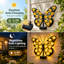 Décoration murale papillon solaire en métal, décor extérieur pour jardin, sculpture papillon pour clôture ou terrasse.