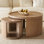 Ensemble de tables basses rondes gigognes de 2,31,5 po et de petites tables basses de 18 po avec plateau en bois, tables d'appoint peu encombrantes pour le salon, la chambre à coucher, le bureau et l'ensemble de tables centrales minimalistes (gris)